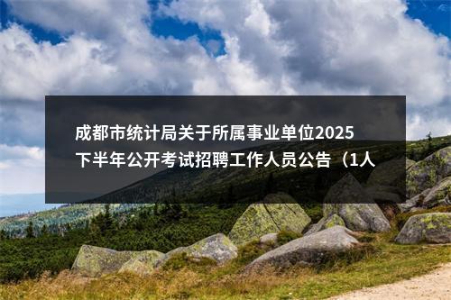 成都市统计局关于所属事业单位2025下半年公开考试招聘工作人员公告（1人） 图片