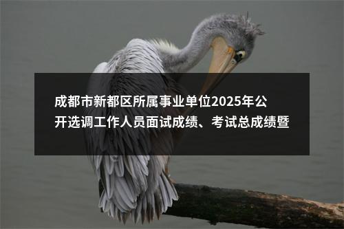 成都市新都区所属事业单位2025年公开选调工作人员面试成绩、考试总成绩暨进入体检人员名单及有关事项的公告 图片